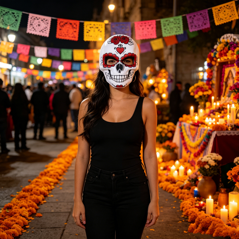 Day of the Dead Mask Colorful  – Cosplay Props Eva Foam recenzja i cena