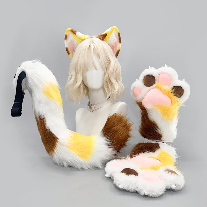 Furry Cat Ears Tail Paws Set C – Detachable Cosplay Prop recenzja i cena