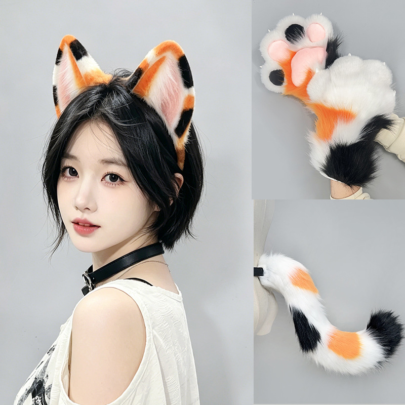 Furry Cat Ears Tail Paws Set C – Detachable Cosplay Prop recenzja i cena