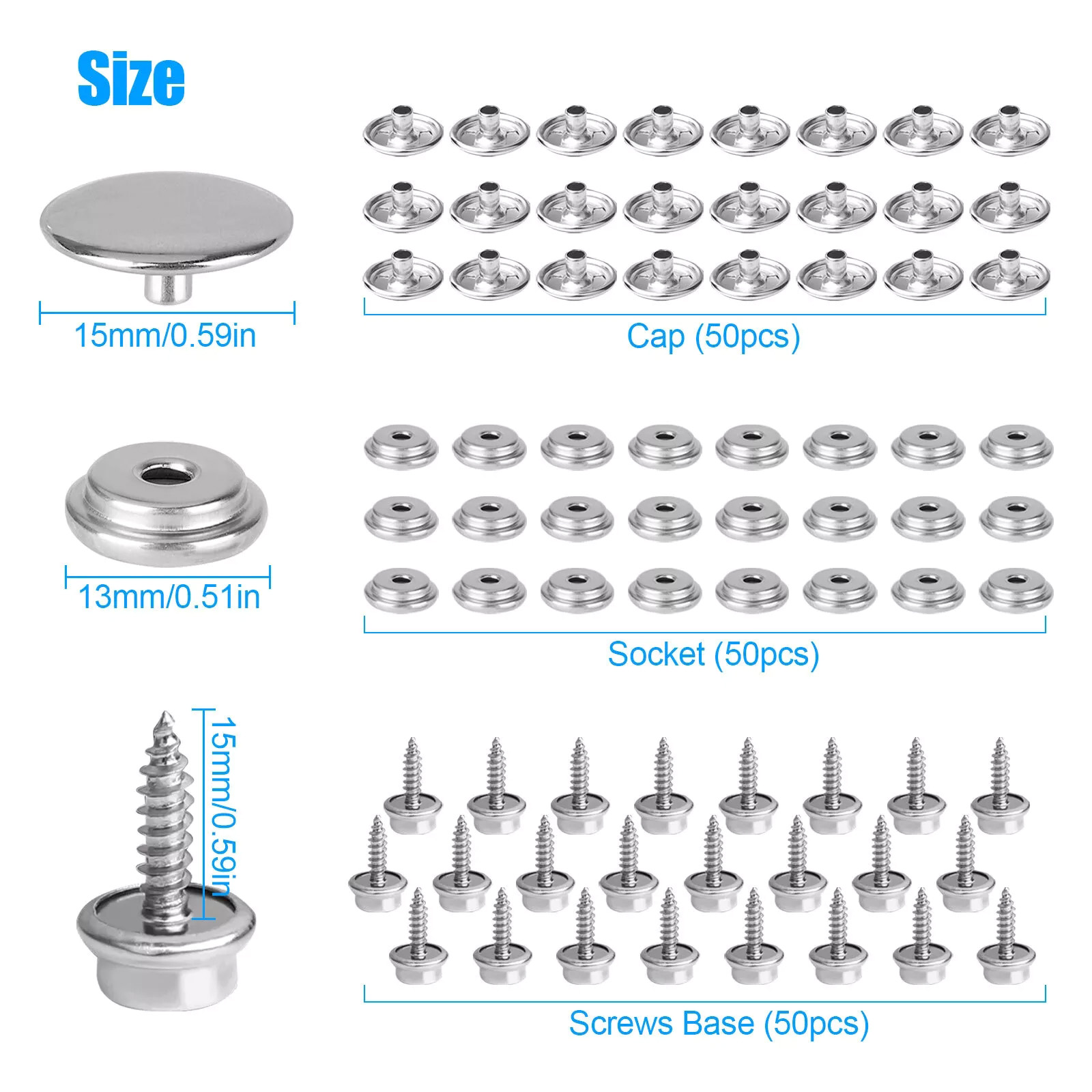 50 Set Stainless Steel Boat Ma – Snap Fastener Set recenzja i cena